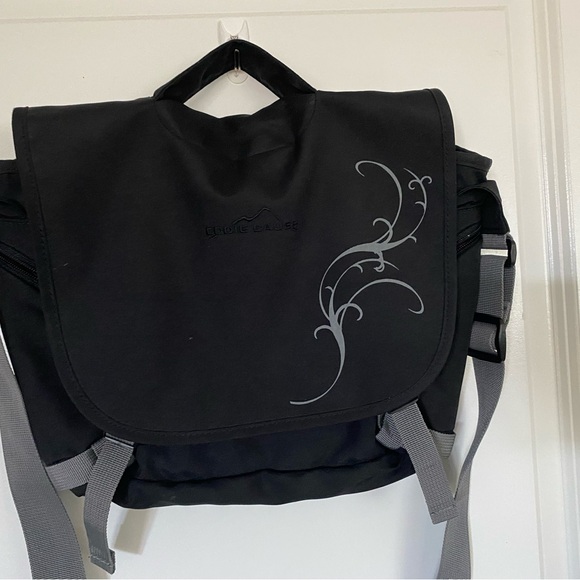 Eddie Bauer Black and Gray Messenger Bag - Picture 1 of 7